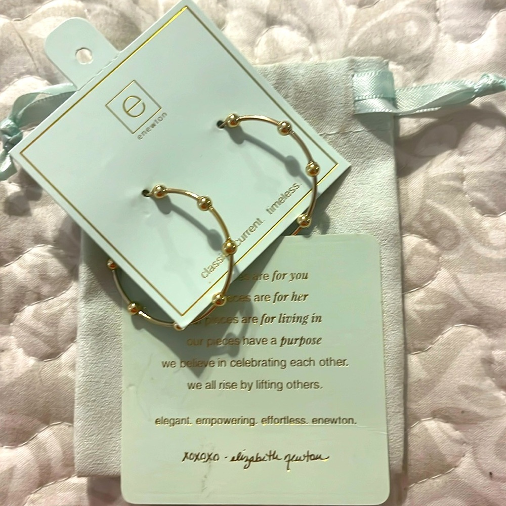 Enewton beaded simplicity gold hoops